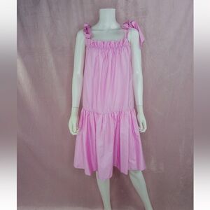 Kasia Resort Womens 100% Cotton Pink Dress Size XS Ruffle Hem